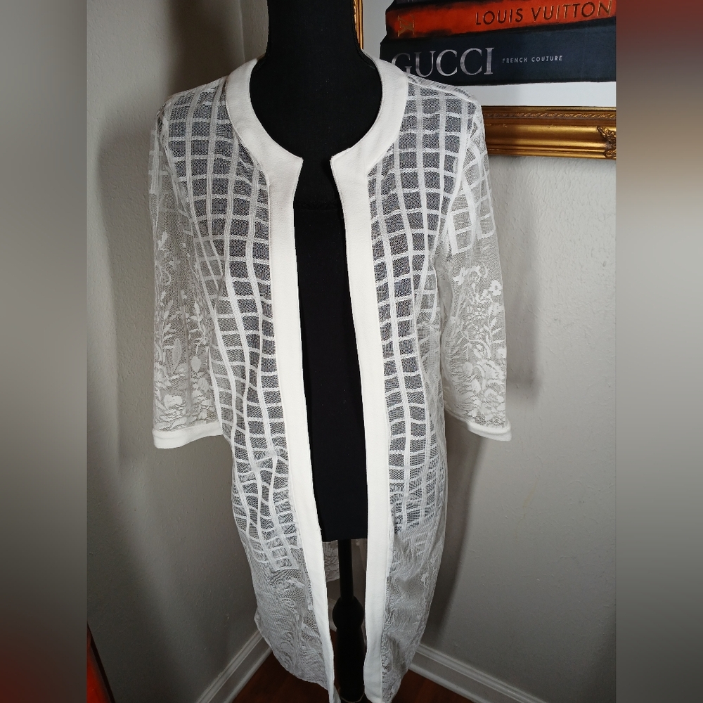 Maya Brook White Duster Size 14